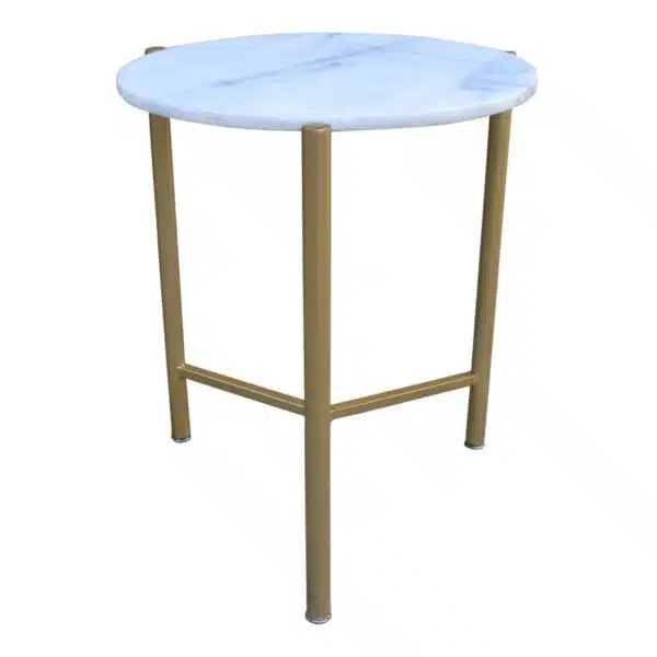 Moscow Iron Marble Top Side Table