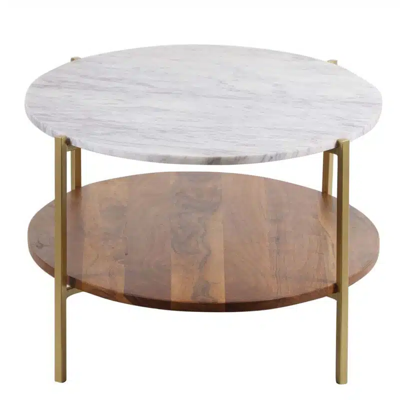 Olga Iron Marble Oval Coffee Table CG