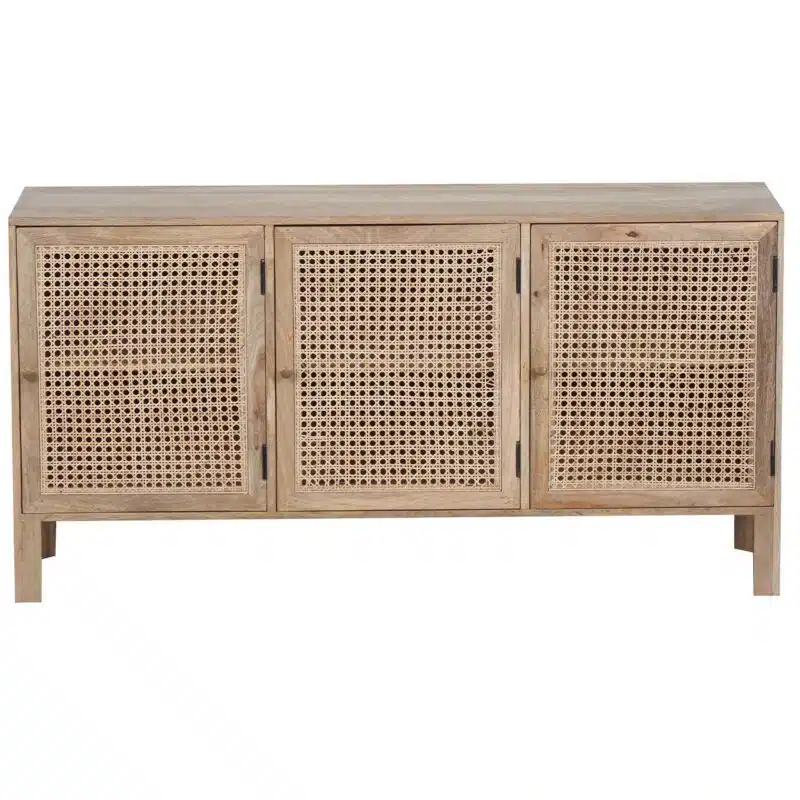 Pacifica Mango Wood Rattan Door Cabinet NA