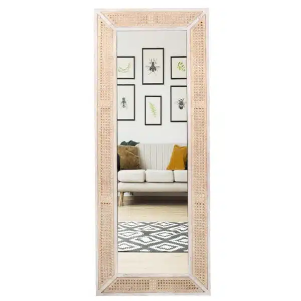 Pacifica Mango Wood Rattan Mirror NA