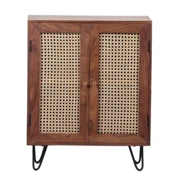 Palma Acacia Wood Iron Cabinet With Hair Pin Legs WW