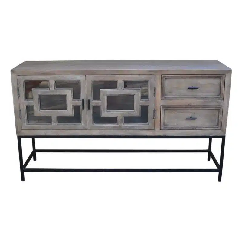 Parlour Mango Wood Iron  Door  Drawers Side Board S