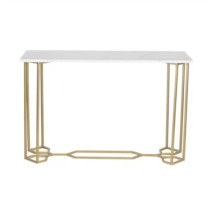 Queens Iron Marble Bridge Metal Console Table