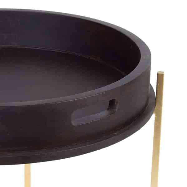 Rama Mango Wood Iron Round Side Table Tray Top