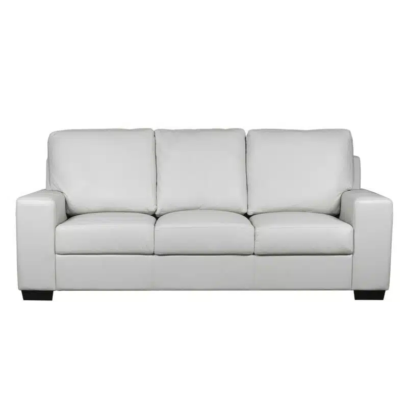 Reno Leather  Seater Sofa Light Grey