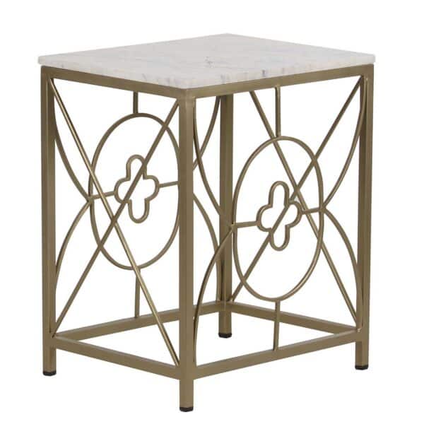 Rouge Iron Marble End Table