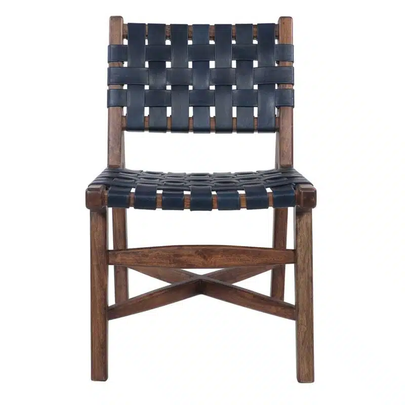 Santana Mango Wood Leather Dining Chair WW