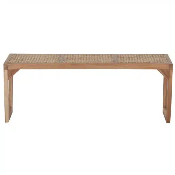 Savanna Acacia Wood Rattan Bench NA