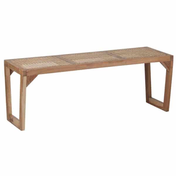 Savanna Acacia Wood Rattan Bench NA