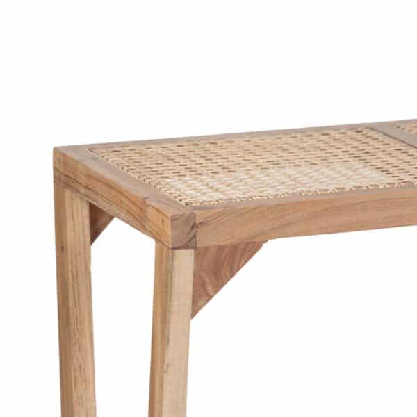 Savanna Acacia Wood Rattan Bench NA