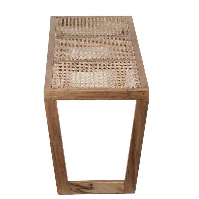 Savanna Acacia Wood Rattan Bench NA