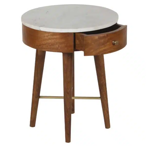 Sidney Mango Wood Marble Side Table CG