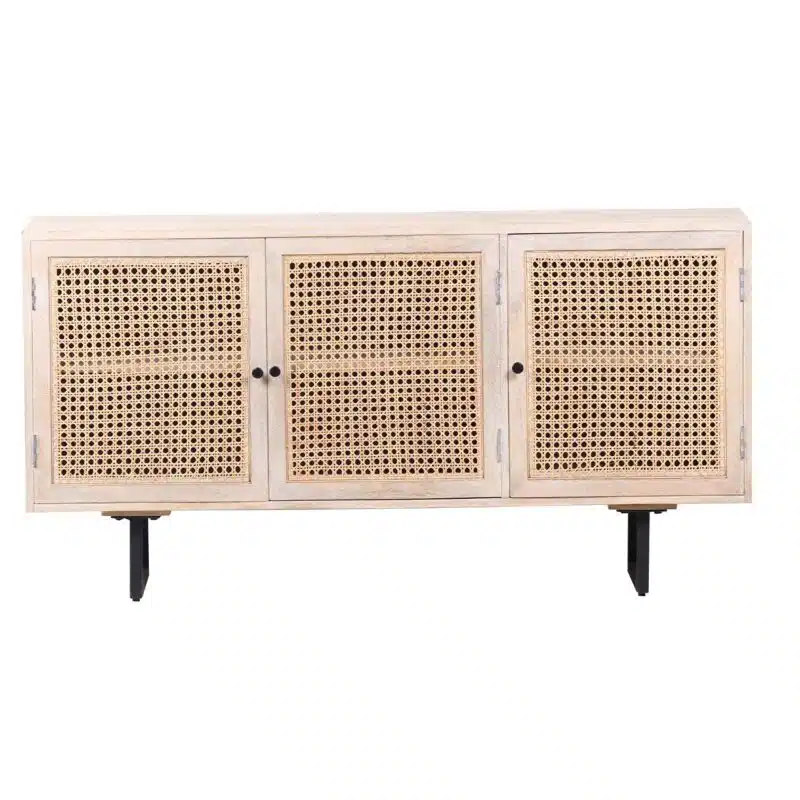 Sunda Mango Wood Rattan  Door Cabinet BW