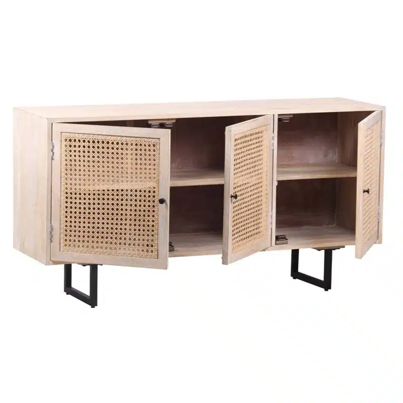 Sunda Mango Wood Rattan  Door Cabinet BW