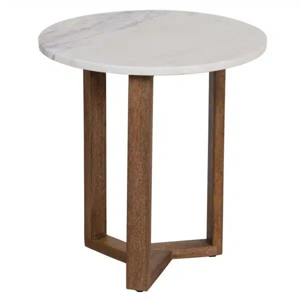 Tria Mango Wood Marble End Table WW