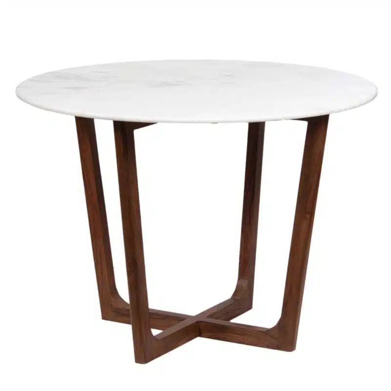 Vienna Acacia Wood Marble Round Dining Table WW